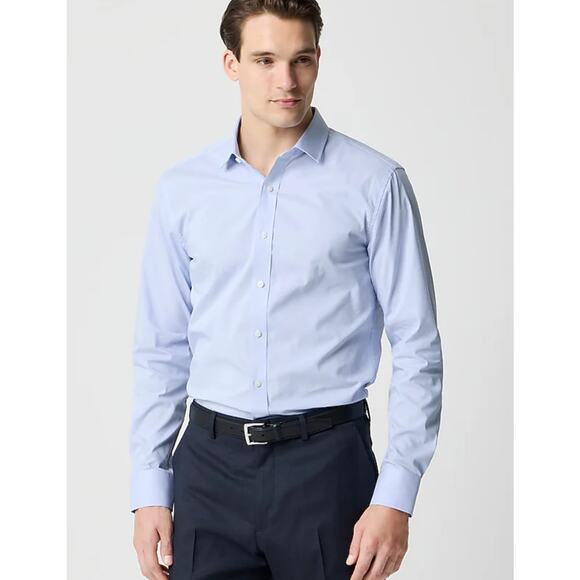 NWT J.Crew Tailored Performance Dress Shirt Classic Blue Eoe Size 16/36